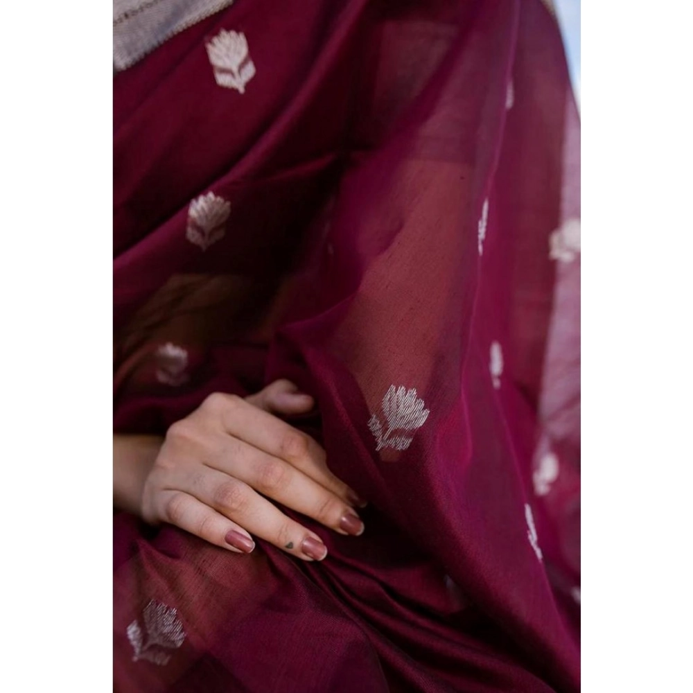 generic women's cotton printed saree with unstitched blouse 5.5mtr (maroon) generic women's cotton printed saree with unstitched blouse 5.5mtr (maroon)