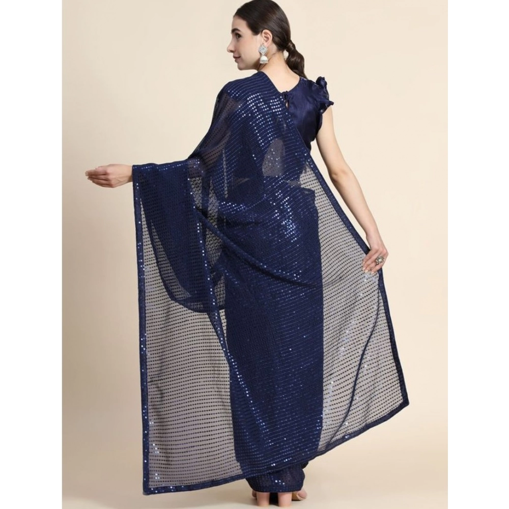 generic women's georgette embellished sequnece bollywood saree with unstitched blouse 5.5mtr (blue) generic women's georgette embellished sequnece bollywood saree with unstitched blouse 5.5mtr (blue)