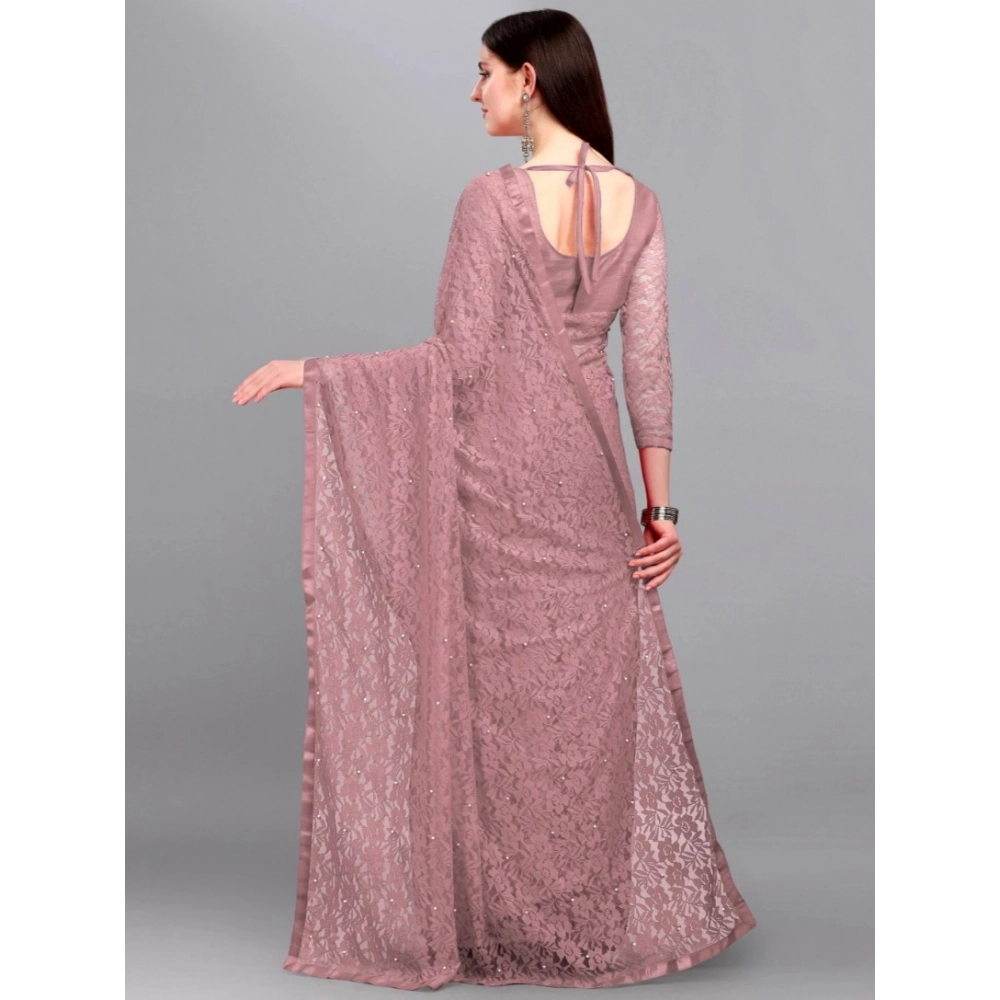 generic women's net self design saree with unstitched blouse 5.5mtr (light brown) generic women's net self design saree with unstitched blouse 5.5mtr (light brown)
