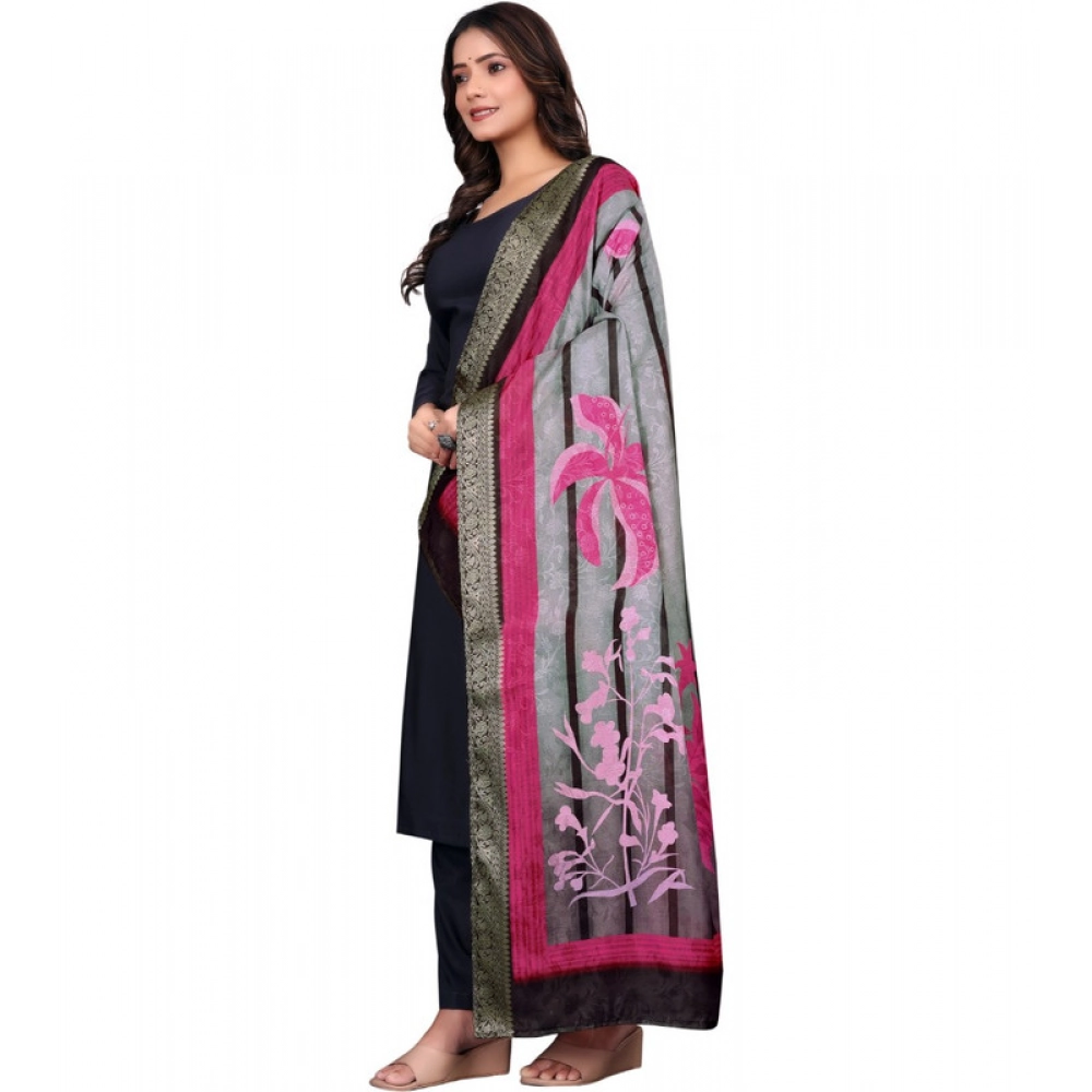 generic women's chanderi silk printed dupatta (black, length: 2 mtr) generic women's chanderi silk printed dupatta (black, length: 2 mtr)