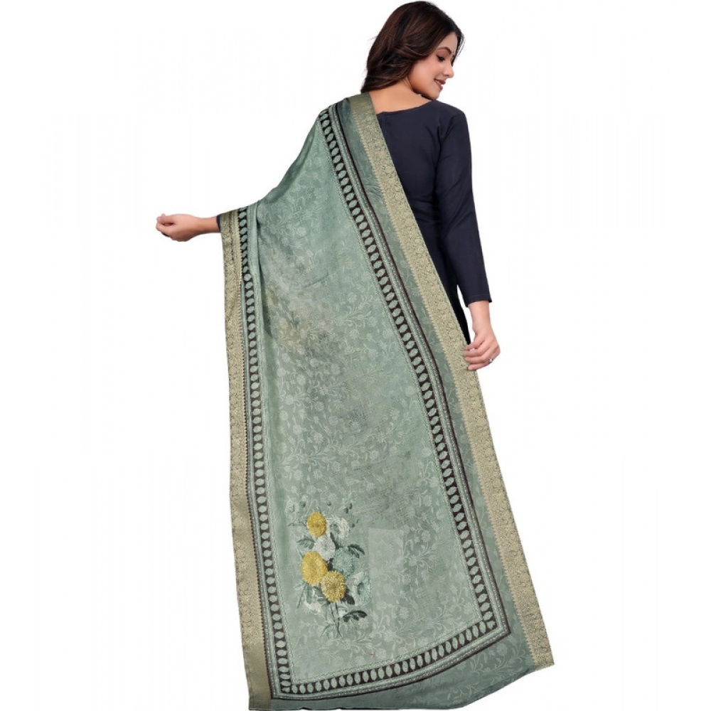 generic women's chanderi silk printed dupatta (green, length: 2 mtr) generic women's chanderi silk printed dupatta (green, length: 2 mtr)