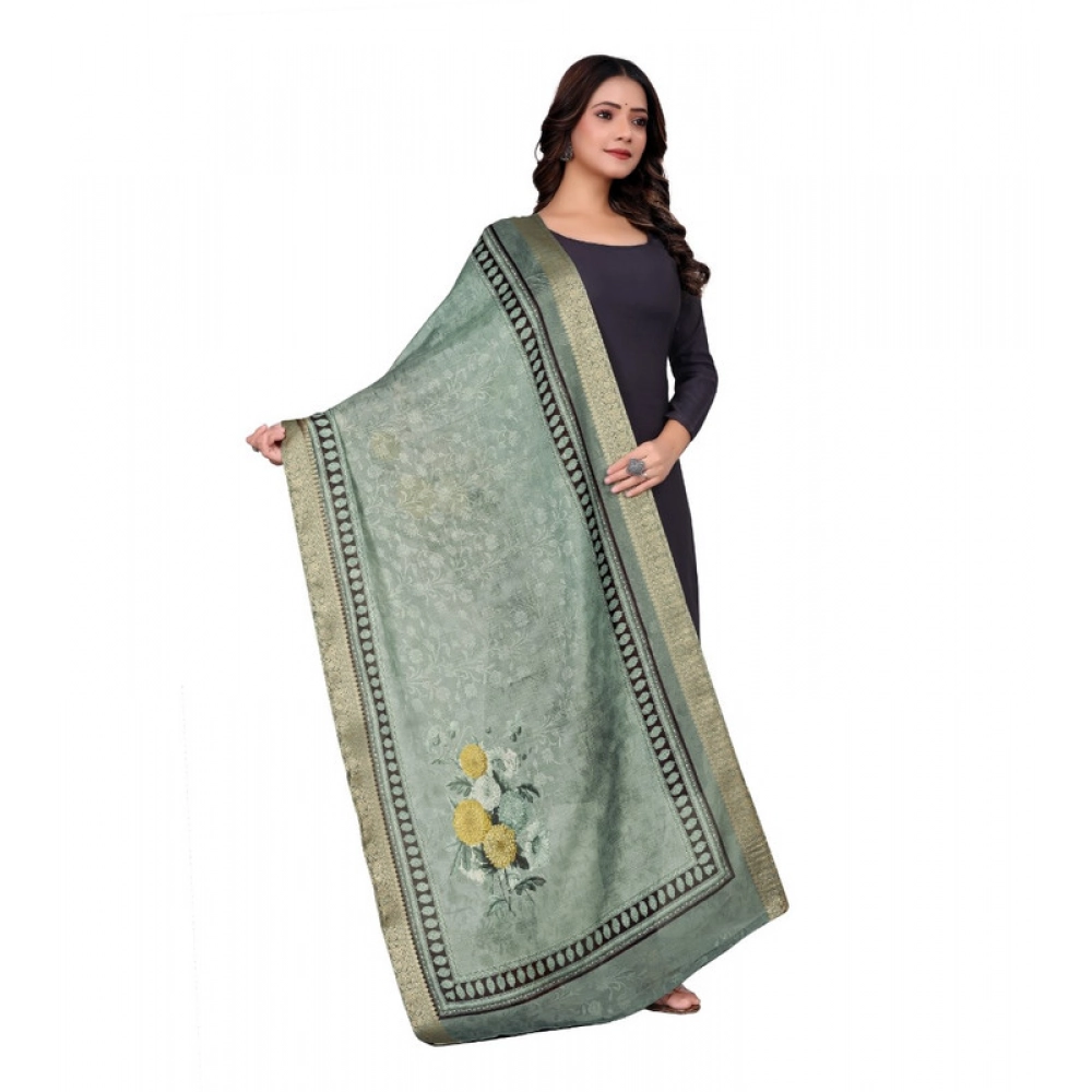 generic women's chanderi silk printed dupatta (green, length: 2 mtr) generic women's chanderi silk printed dupatta (green, length: 2 mtr)