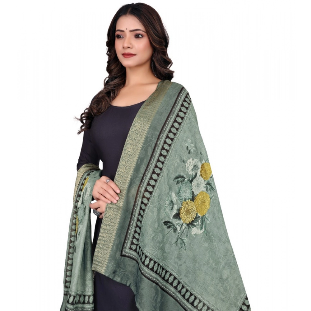 generic women's chanderi silk printed dupatta (green, length: 2 mtr) generic women's chanderi silk printed dupatta (green, length: 2 mtr)