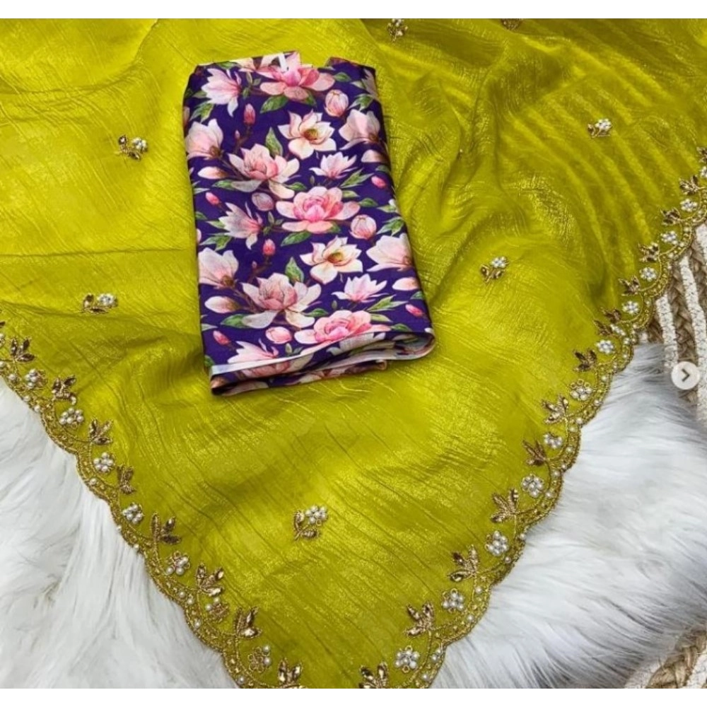 generic women's stone work soft silk saree with unstitched blouse (green, 5 6 mtrs) generic women's stone work soft silk saree with unstitched blouse (green, 5 6 mtrs)