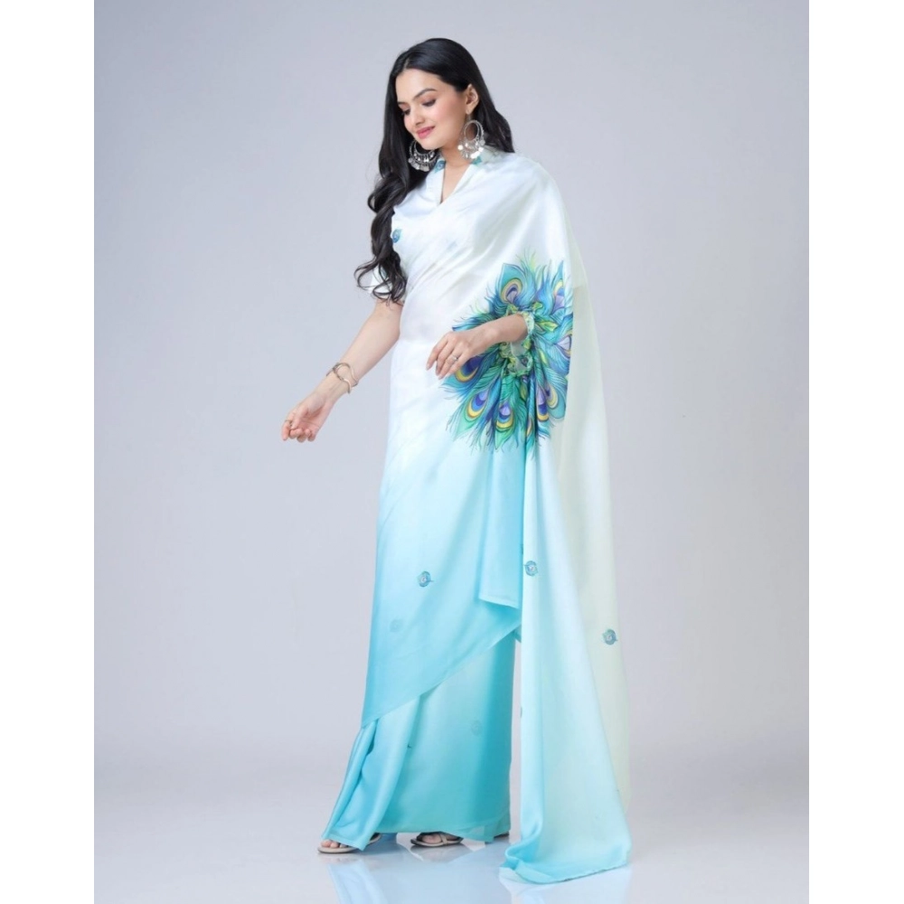 generic women's soft crepe silk printed ready to wear saree with unstitched blouse 5.5mtr (sky blue) generic women's soft crepe silk printed ready to wear saree with unstitched blouse 5.5mtr (sky blue)