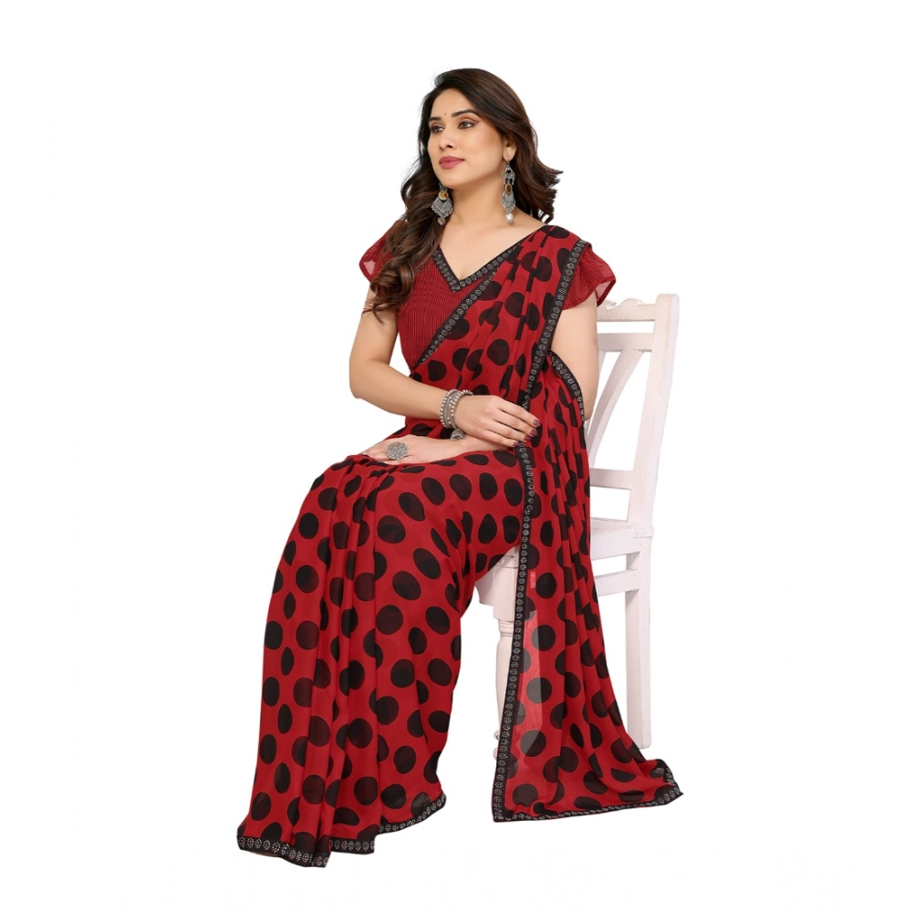 generic women's georgette printed saree with unstitched blouse 5.5mtr (red) generic women's georgette printed saree with unstitched blouse 5.5mtr (red)