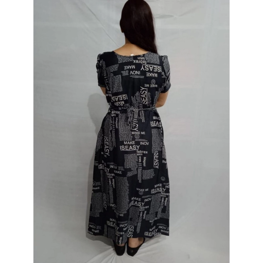 generic women's casual crepe half sleeves dress (black) generic women's casual crepe half sleeves dress (black)