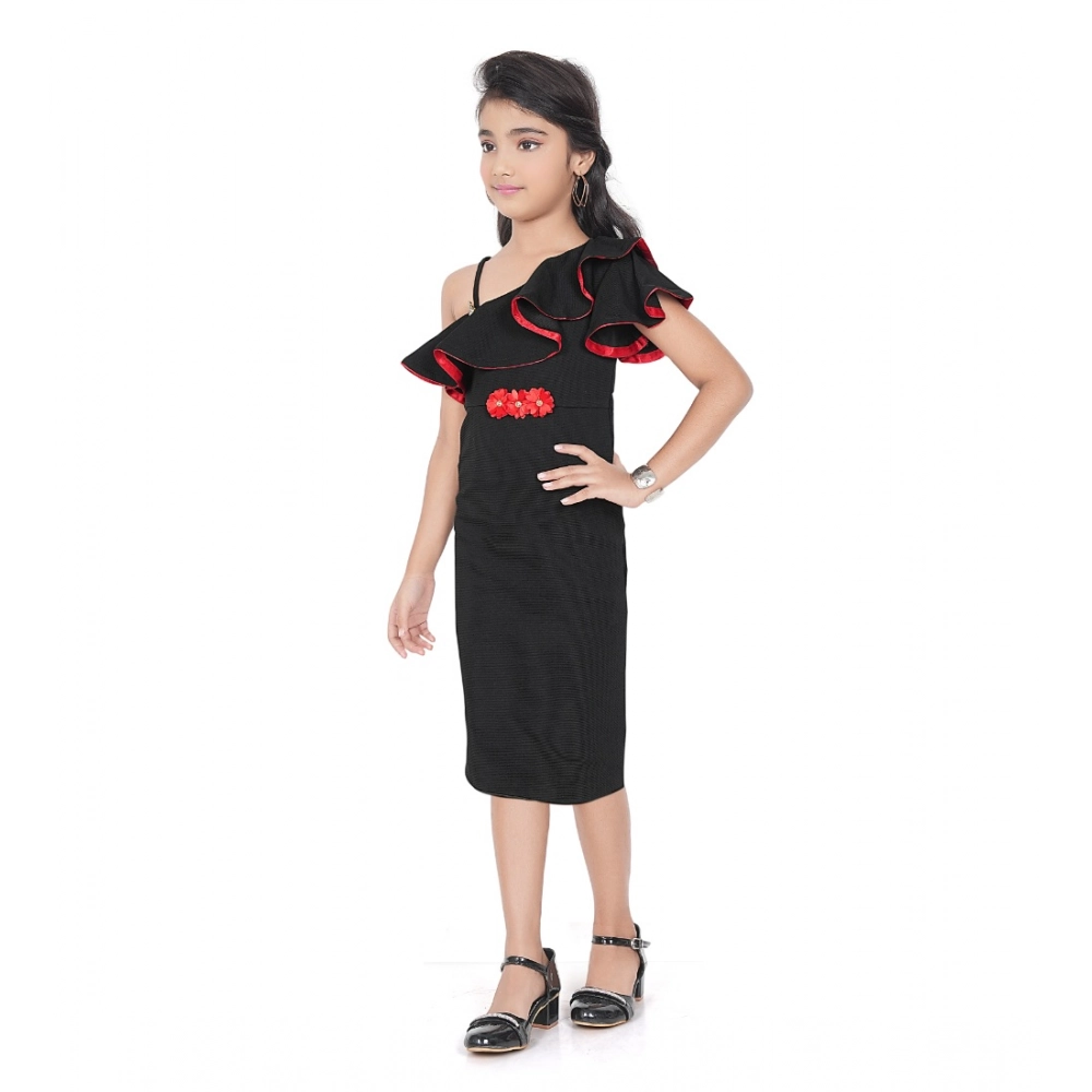 generic girl's knitted soild sleeve less off shoulder dress (black) generic girl's knitted soild sleeve less off shoulder dress (black)