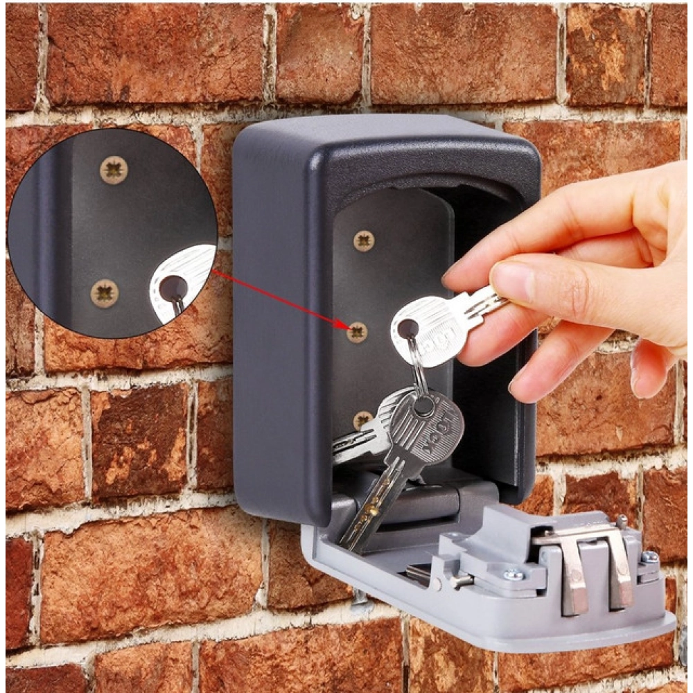 generic wall mounted abs plastic key lock box (grey black ) generic wall mounted abs plastic key lock box (grey black )