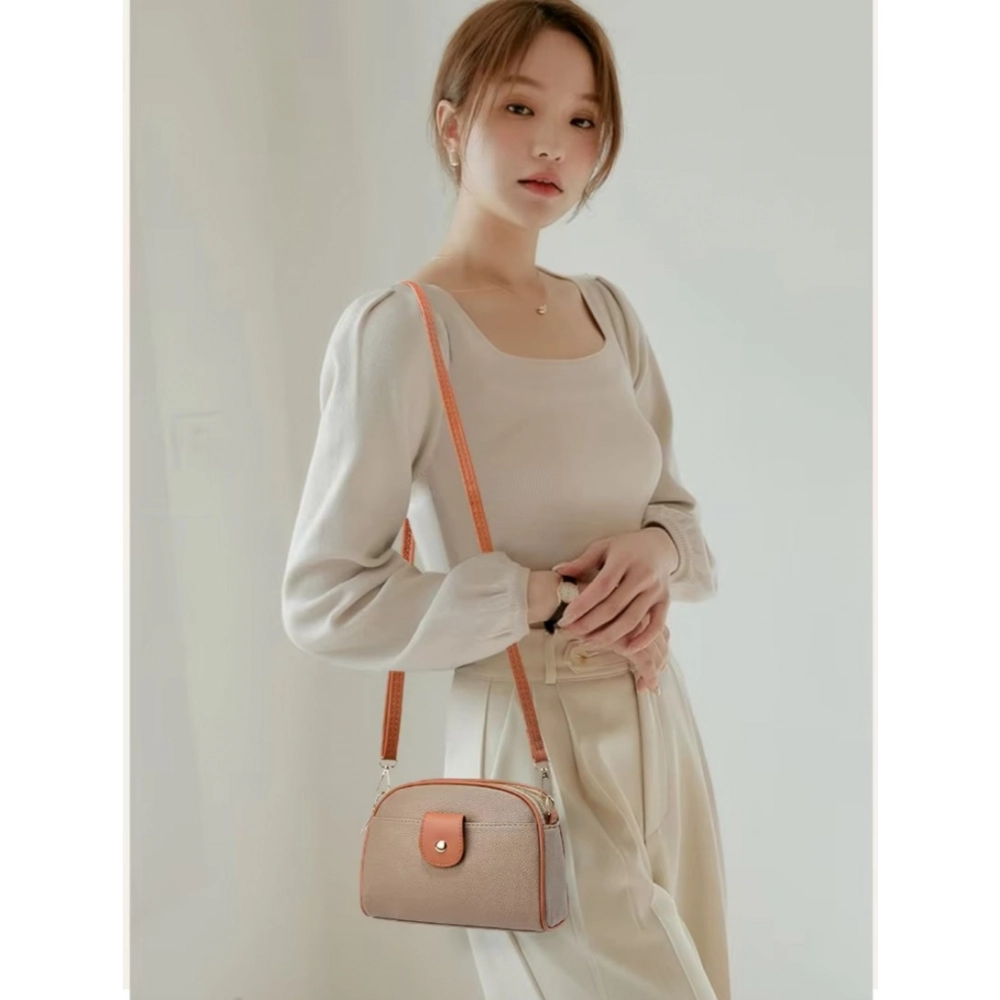 generic women's pu leather zipper sling bag (khakhi) generic women's pu leather zipper sling bag (khakhi)