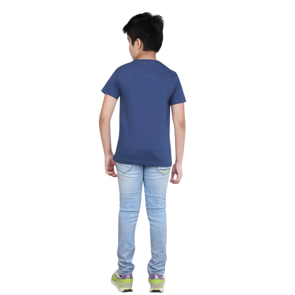 generic boy's cotton grapic printed round neck t shirt (blue) generic boy's cotton grapic printed round neck t shirt (blue)