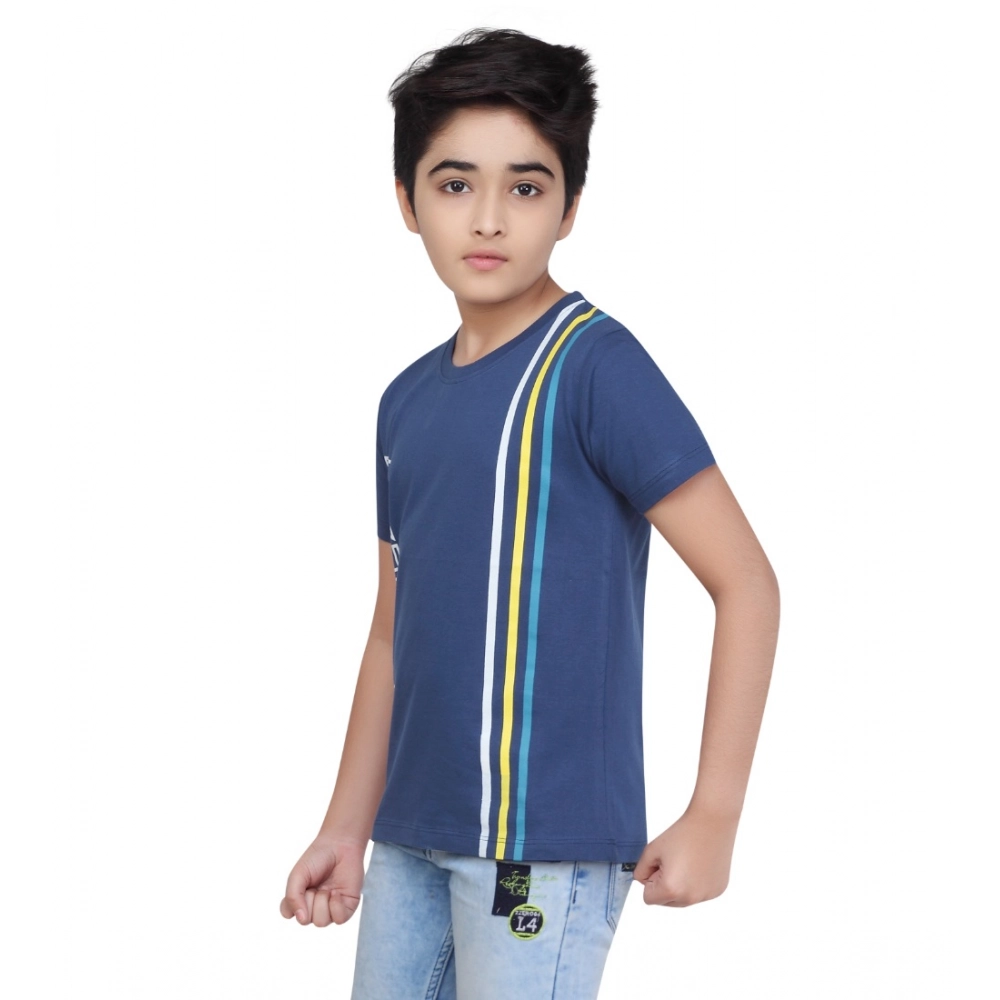 generic boy's cotton grapic printed round neck t shirt (blue) generic boy's cotton grapic printed round neck t shirt (blue)