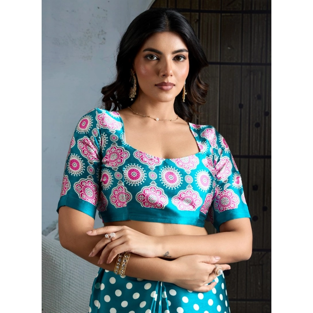 generic women's satin crepe printed saree with unstitched blouse 5.5mtr (sky blue) generic women's satin crepe printed saree with unstitched blouse 5.5mtr (sky blue)