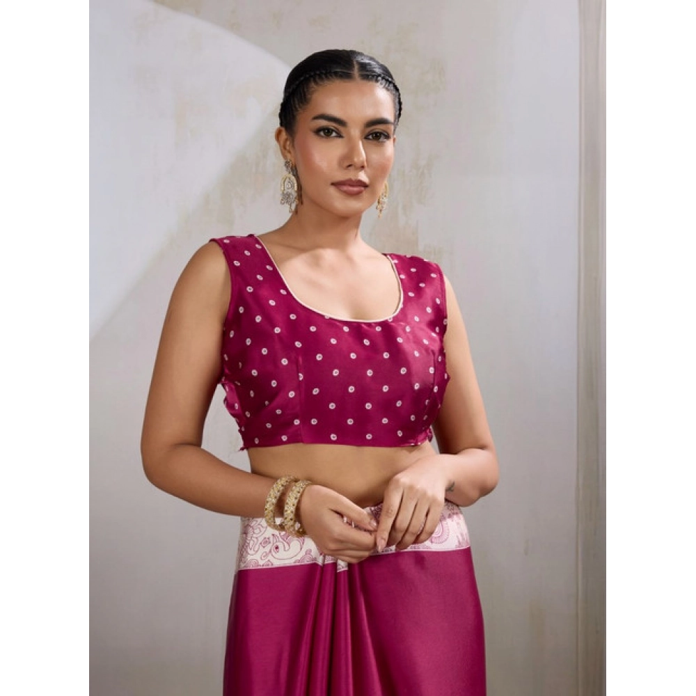 generic women's satin crepe printed saree with unstitched blouse 5.5mtr (maroon) generic women's satin crepe printed saree with unstitched blouse 5.5mtr (maroon)