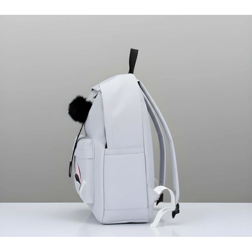 generic unisex pu leather solid medium zipper backpack (grey) generic unisex pu leather solid medium zipper backpack (grey)