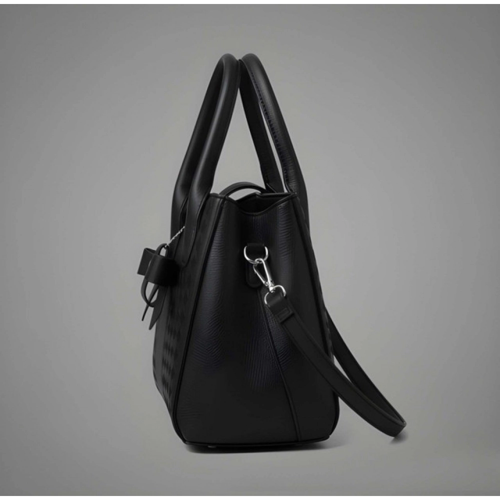generic women's pu leather solid shoulder zipper handbag (black) generic women's pu leather solid shoulder zipper handbag (black)