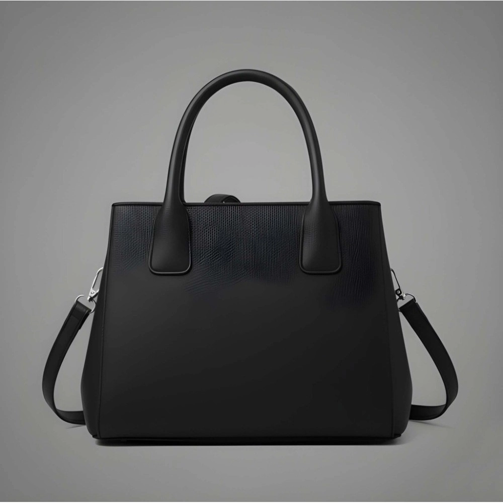 generic women's pu leather solid shoulder zipper handbag (black) generic women's pu leather solid shoulder zipper handbag (black)