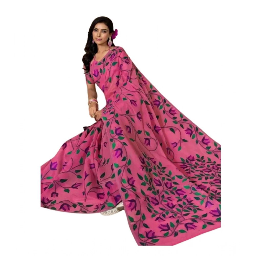 generic women's georgette printed saree with unstitched blouse 5.5mtr (pink) generic women's georgette printed saree with unstitched blouse 5.5mtr (pink)