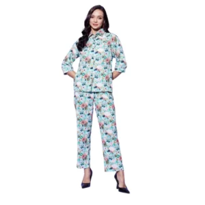 pid 65337 women s polyester floral 3 4th sleeve co ord set green 1 1000x1000 1.webp