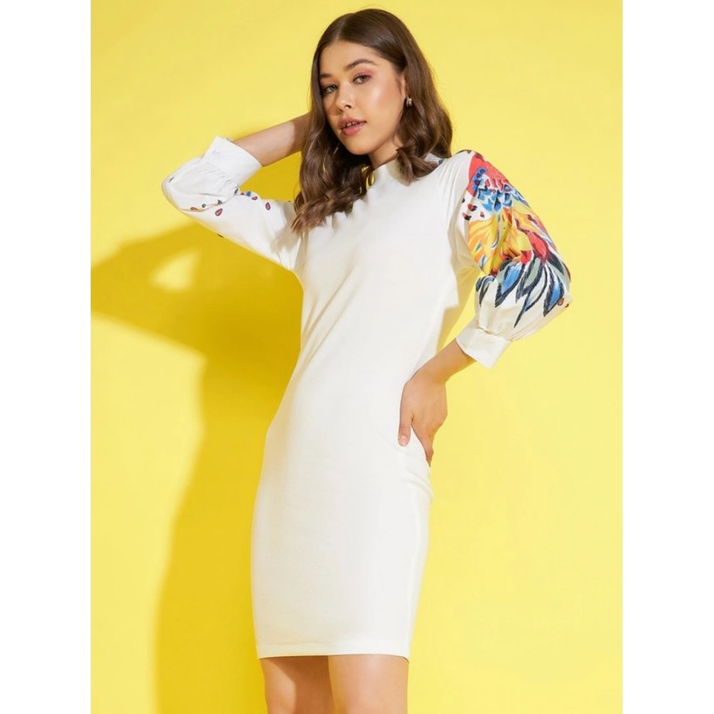 generic women's polyester lycra printed long sleeve dress (multicolor) generic women's polyester lycra printed long sleeve dress (multicolor)