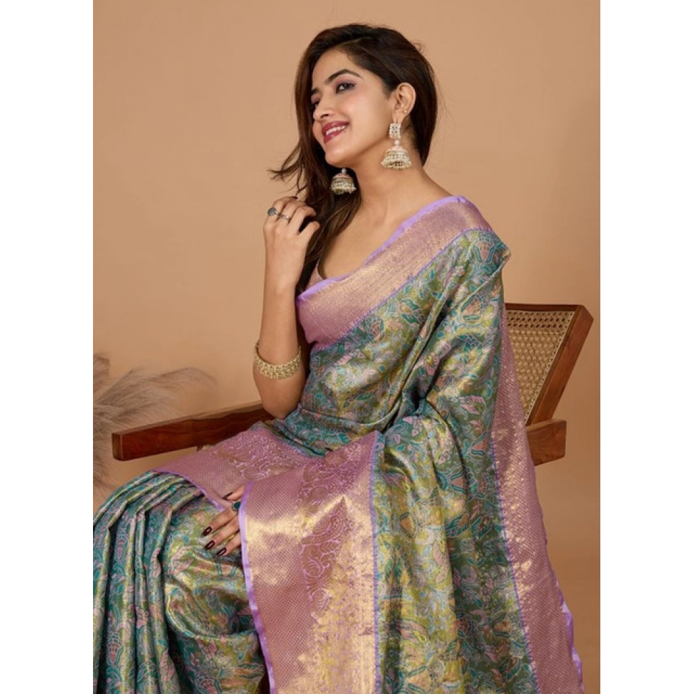 generic women's jacquard saree with unstitched blouse 5.5mtr (multicolor) generic women's jacquard saree with unstitched blouse 5.5mtr (multicolor)