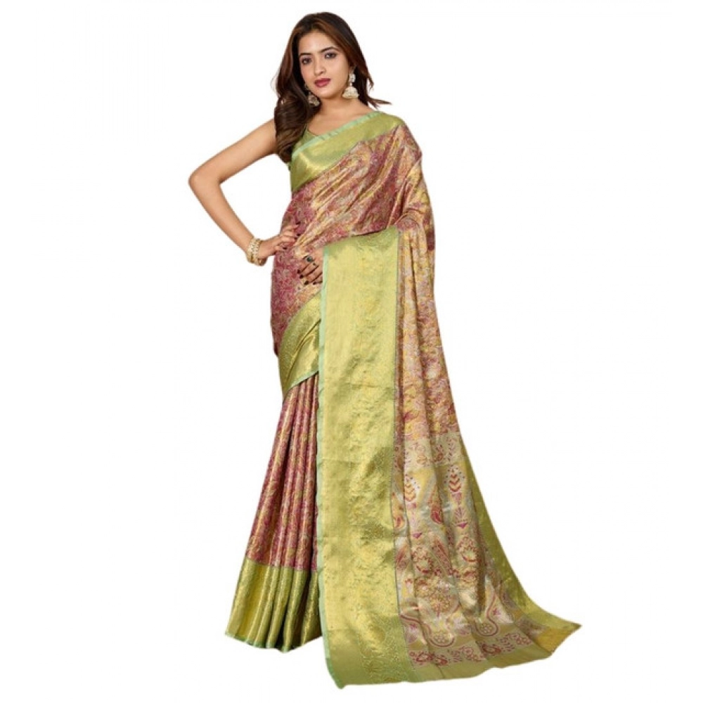 generic women's jacquard saree with unstitched blouse 5.5mtr (multicolor) generic women's jacquard saree with unstitched blouse 5.5mtr (multicolor)