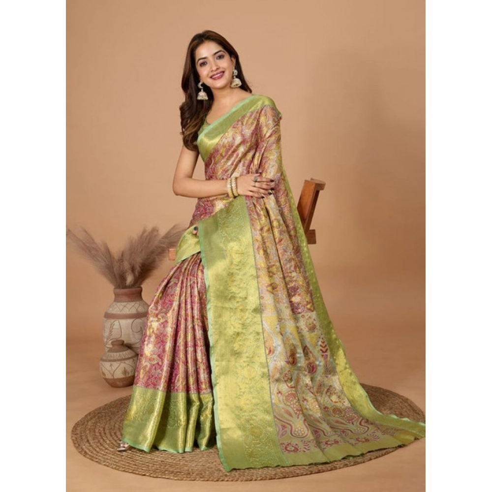generic women's jacquard saree with unstitched blouse 5.5mtr (multicolor) generic women's jacquard saree with unstitched blouse 5.5mtr (multicolor)