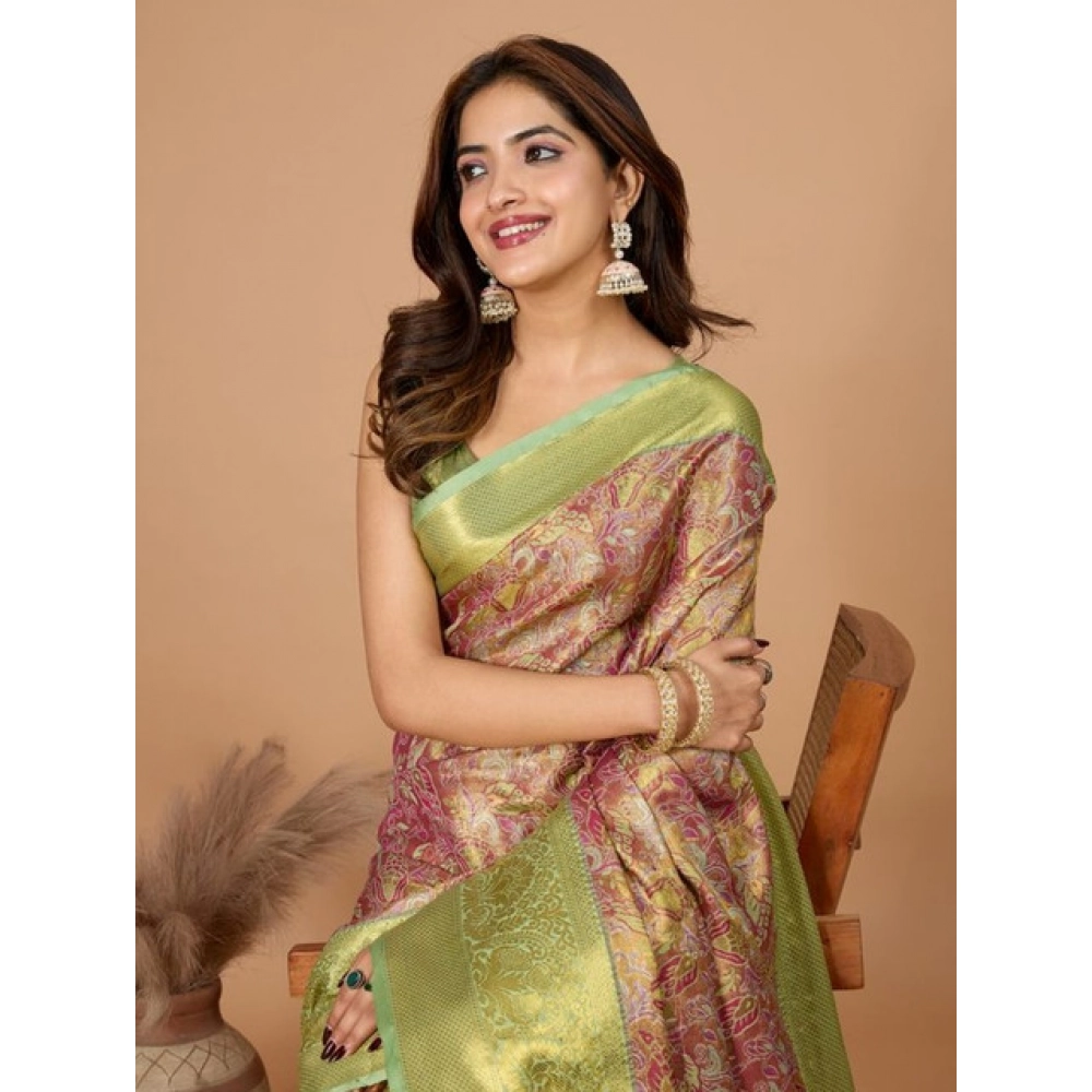 generic women's jacquard saree with unstitched blouse 5.5mtr (multicolor) generic women's jacquard saree with unstitched blouse 5.5mtr (multicolor)