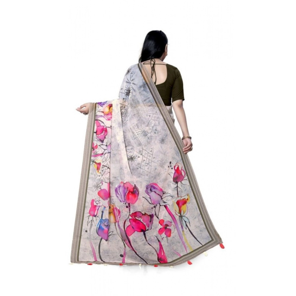generic women's georgette floral printed saree with unstitched blouse 5.5mtr (beige) generic women's georgette floral printed saree with unstitched blouse 5.5mtr (beige)