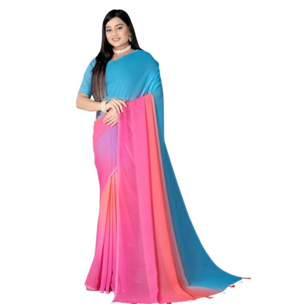 generic women's georgette floral printed saree with unstitched blouse 5.5mtr (multicolor) generic women's georgette floral printed saree with unstitched blouse 5.5mtr (multicolor)