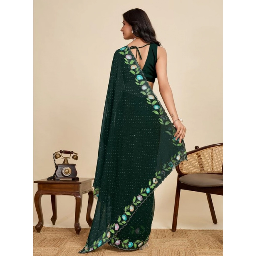 generic women's georgette printed saree with unstitched blouse 5.5mtr (green) generic women's georgette printed saree with unstitched blouse 5.5mtr (green)