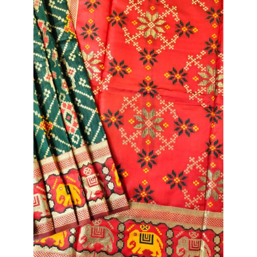 generic women's patola silk meena and zari woven saree with unstitched blouse 5.5mtr (blue) generic women's patola silk meena and zari woven saree with unstitched blouse 5.5mtr (blue)