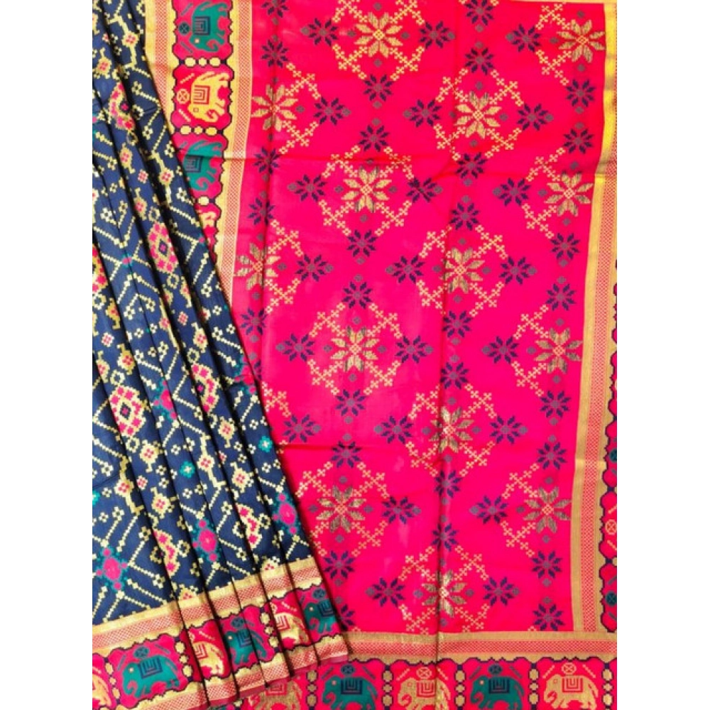 generic women's patola silk meena and zari woven saree with unstitched blouse 5.5mtr (green) generic women's patola silk meena and zari woven saree with unstitched blouse 5.5mtr (green)