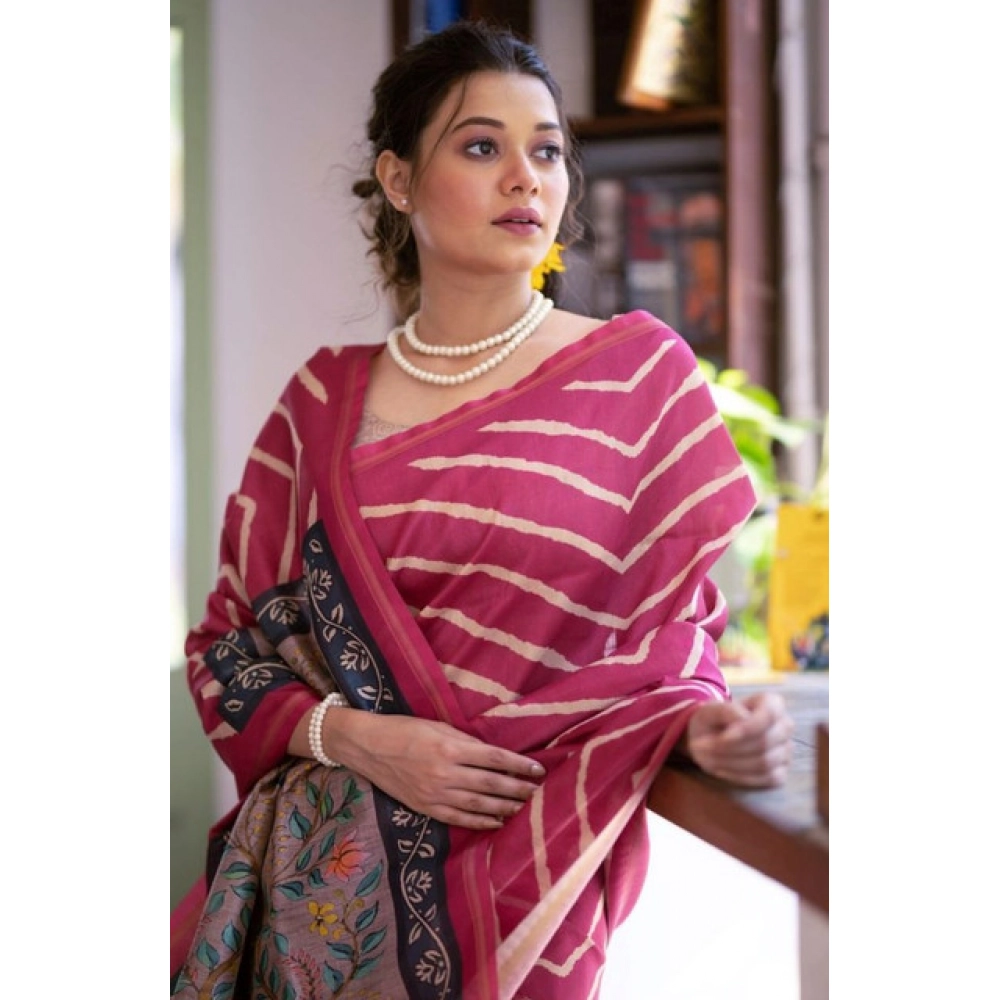 generic women's faux tussar silk geometric print saree with unstitched blouse 5.5mtr (light pink) generic women's faux tussar silk geometric print saree with unstitched blouse 5.5mtr (light pink)