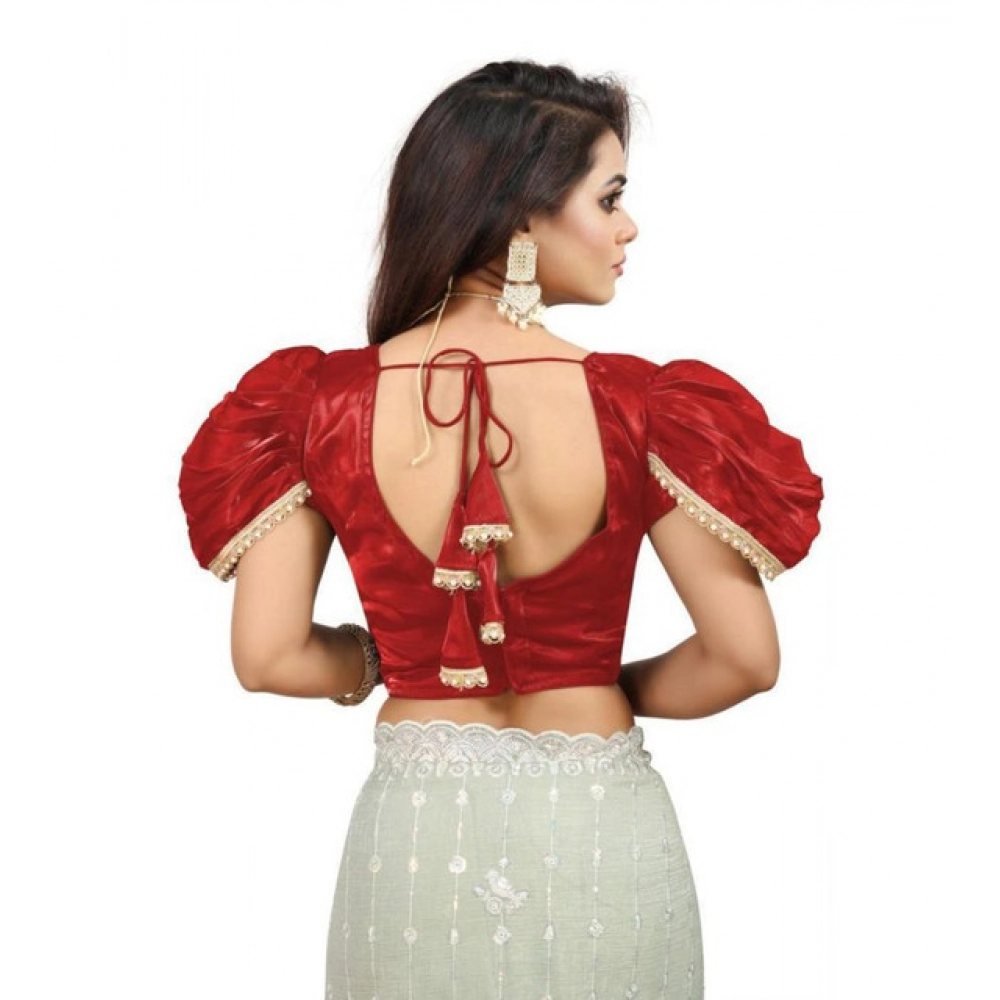 generic women's jimmy solid v neck puff sleeve readymade blouse (red 38 , alterable up to 42) pid65844 generic women's jimmy solid v neck puff sleeve readymade blouse (red 38 , alterable up to 42) pid65844