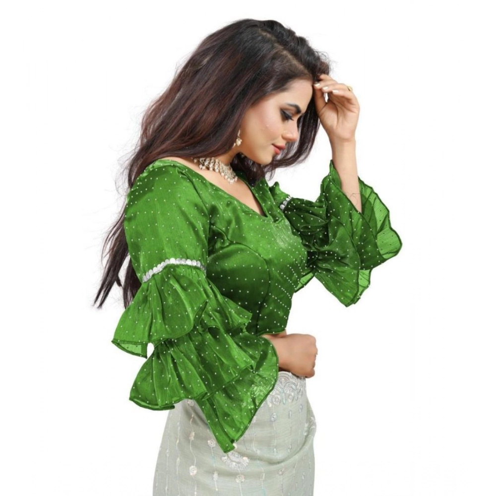 generic women's organza solid v neck layered ruffle sleeve readymade blouse (light green free size , up to 38–40 bust) pid65852 generic women's organza solid v neck layered ruffle sleeve readymade blouse (light green free size , up to 38–40 bust) pid65852