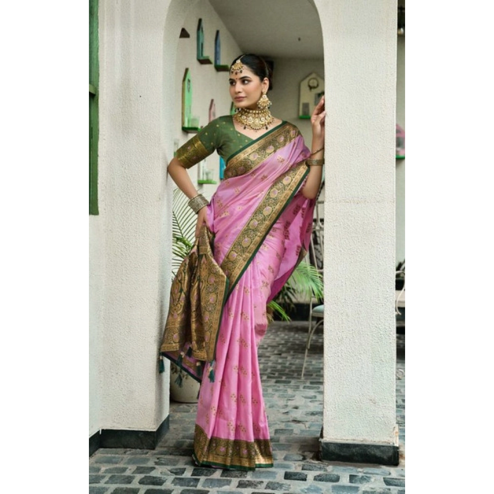generic women's silk blend booti work ready to wear saree with unstitched blouse 5.5mtr (lightpink) generic women's silk blend booti work ready to wear saree with unstitched blouse 5.5mtr (lightpink)