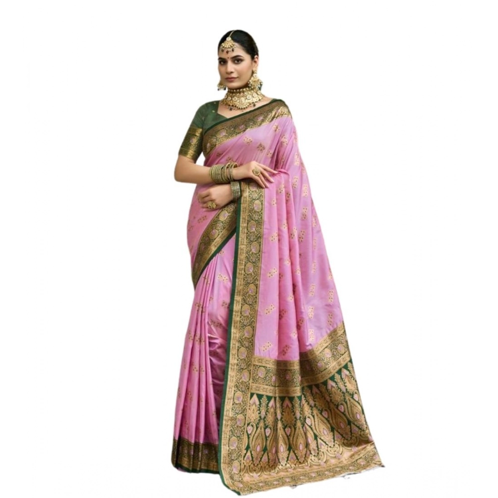 generic women's silk blend booti work ready to wear saree with unstitched blouse 5.5mtr (lightpink) generic women's silk blend booti work ready to wear saree with unstitched blouse 5.5mtr (lightpink)