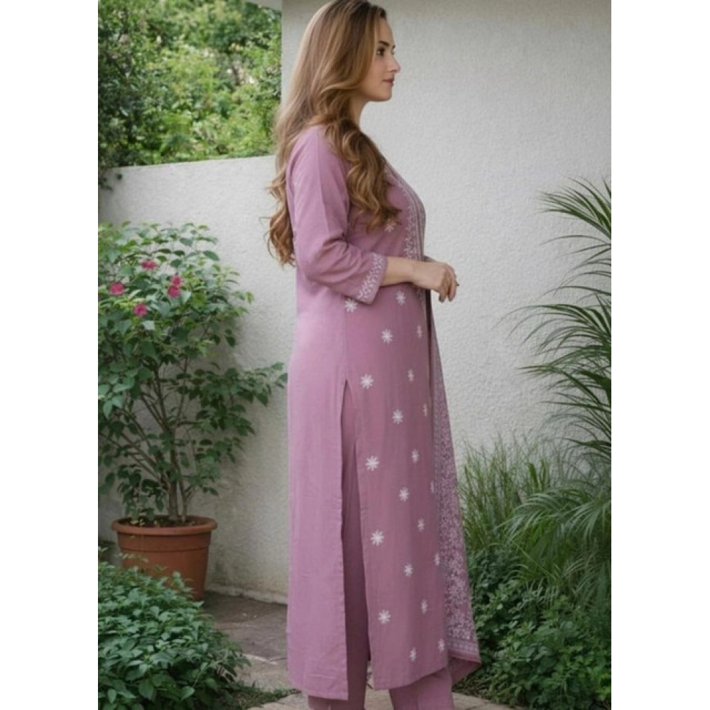generic women's chanderi silk ethnic motif round 3/4th sleeve kurti with pant dupatta set (peach) generic women's chanderi silk ethnic motif round 3/4th sleeve kurti with pant dupatta set (peach)