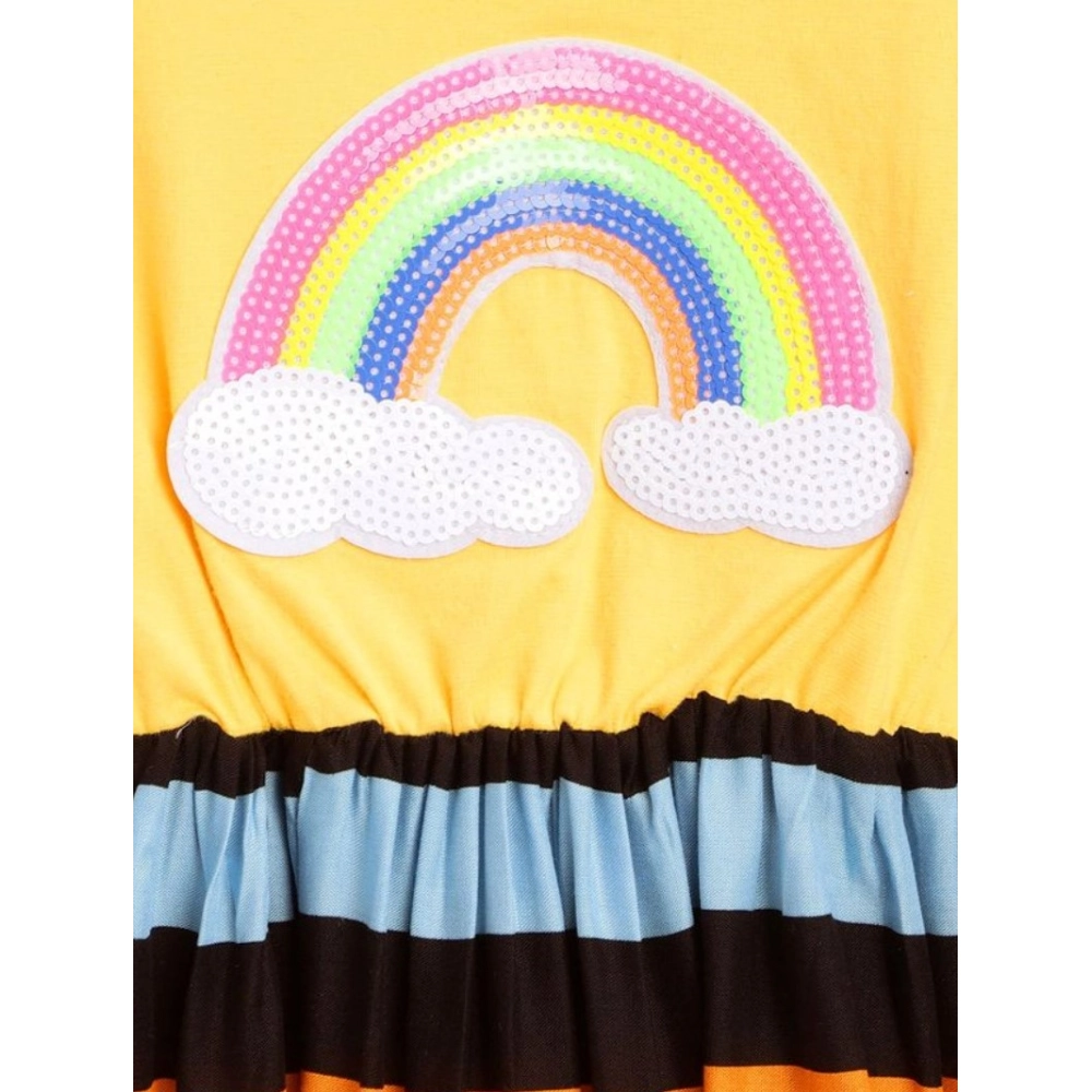 generic girl's cotton striped short sleeve dress (multicolor) generic girl's cotton striped short sleeve dress (multicolor)