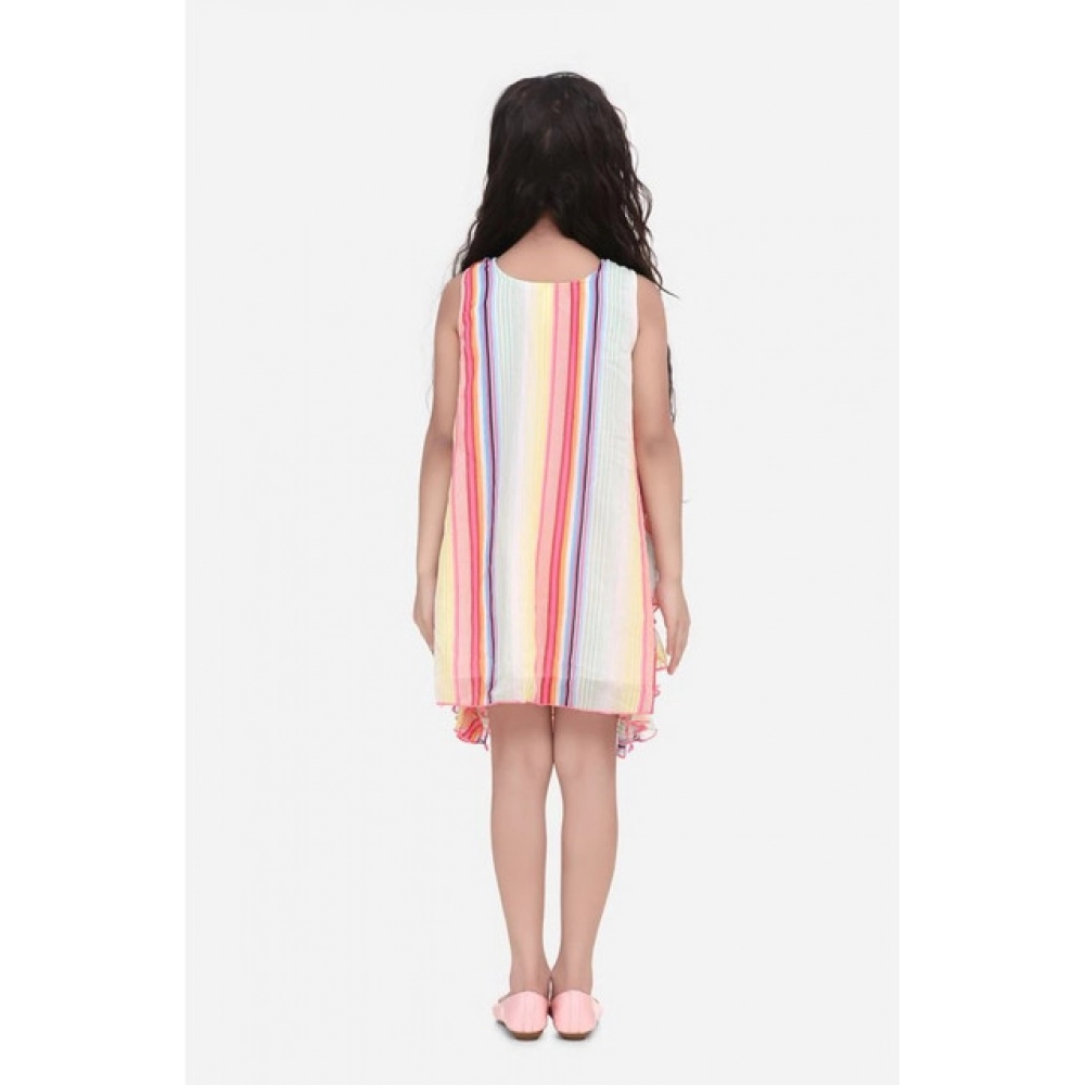 generic girl's chiffon ruffled sleeveless dress (multicolor) generic girl's chiffon ruffled sleeveless dress (multicolor)