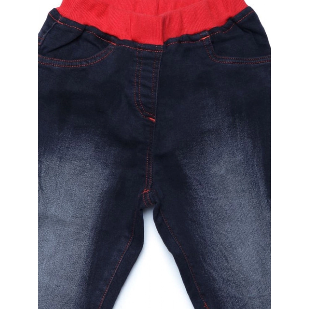 generic girl's denim ribbed elasticated jeans (black) generic girl's denim ribbed elasticated jeans (black)