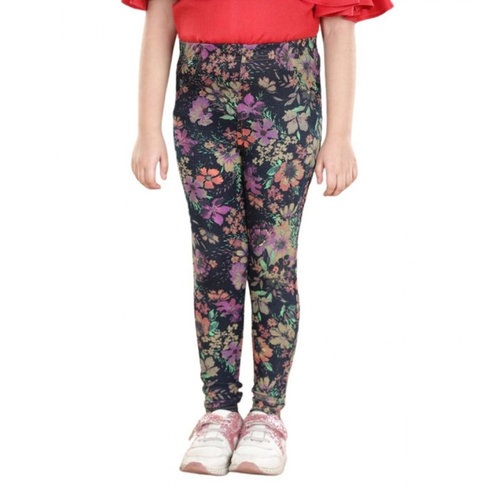 generic girl's cotton lycra floral elasticated jeggings (multicolor) generic girl's cotton lycra floral elasticated jeggings (multicolor)