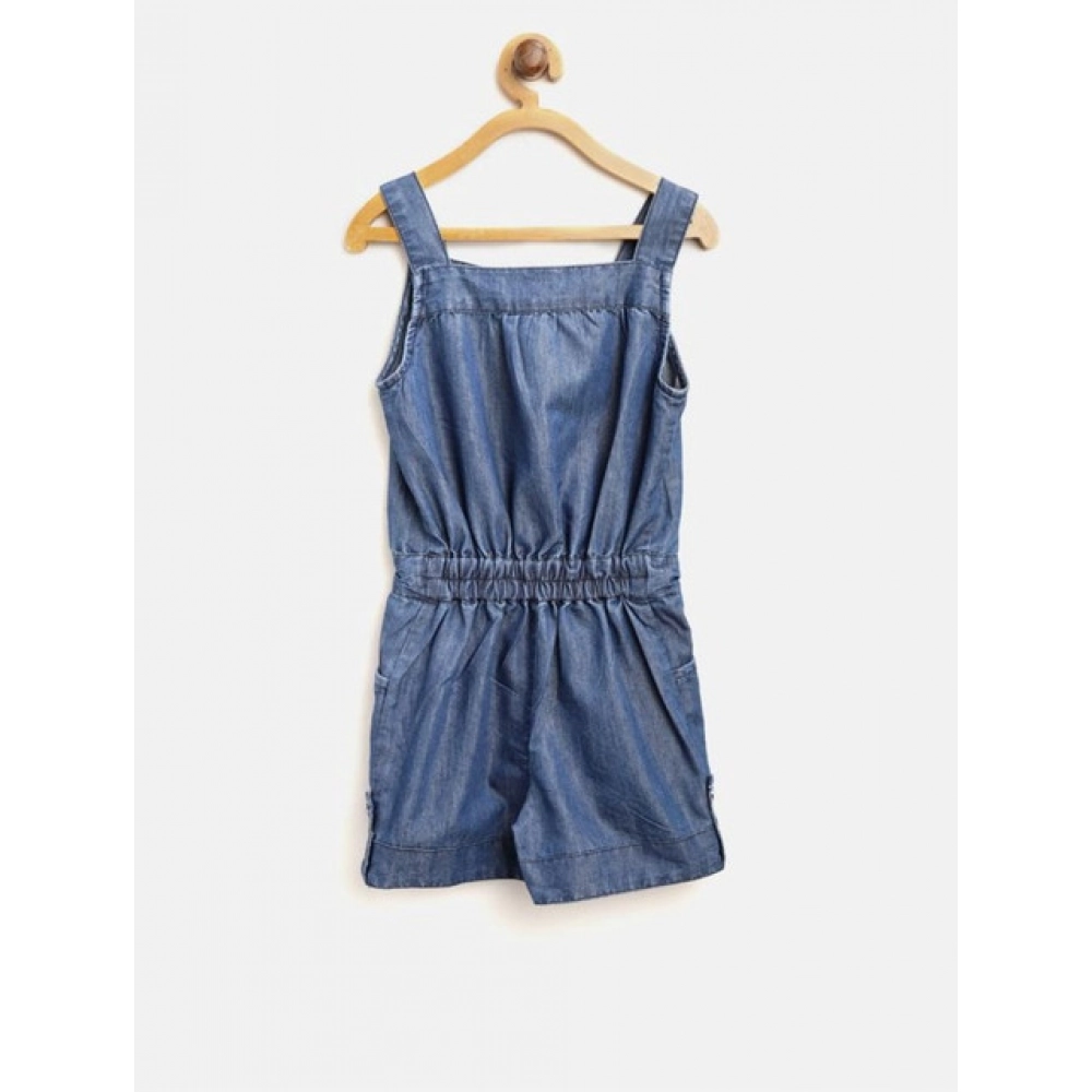 generic girl's denim embroidered sleeveless jumpsuit (blue) generic girl's denim embroidered sleeveless jumpsuit (blue)