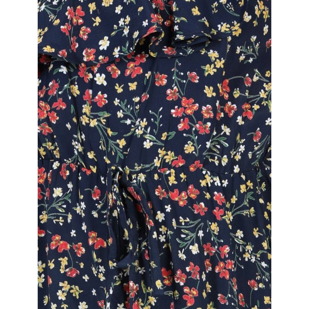 generic girl's polyester moss floral sleeveless jumpsuit (multicolor) generic girl's polyester moss floral sleeveless jumpsuit (multicolor)